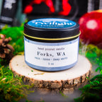 Forks, WA candle